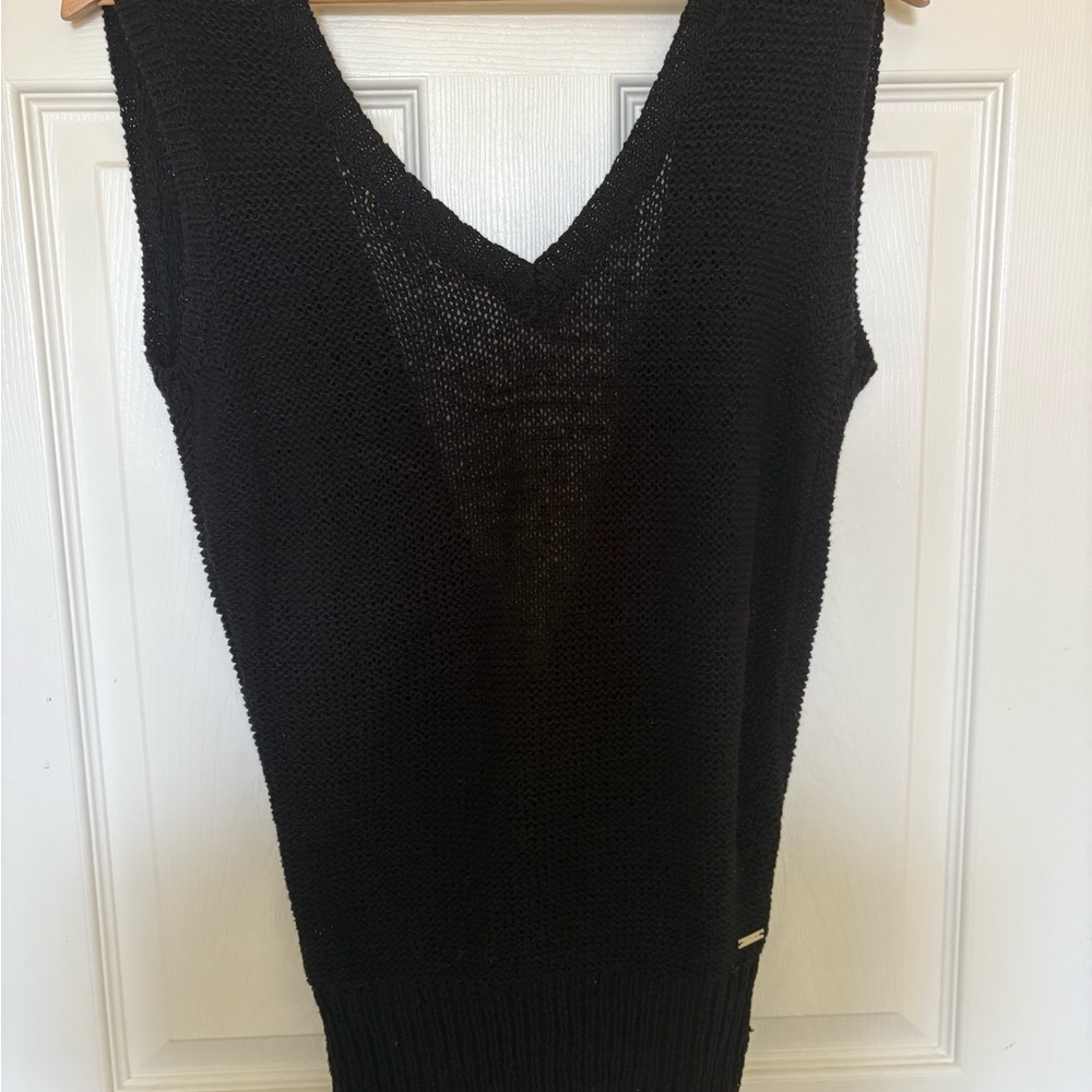 Guess Black Knit V-Neck Vest